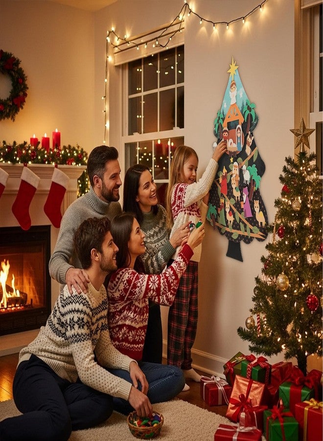 Mindsoft DIY Felt Christmas Tree Set for Toddlers 3 ft Felt Nativity Set for Kids with 20 Detachable Ornaments Christmas Wall Hanging Ornaments Decorations Party Favors Boys Girls Gifts - Image 5